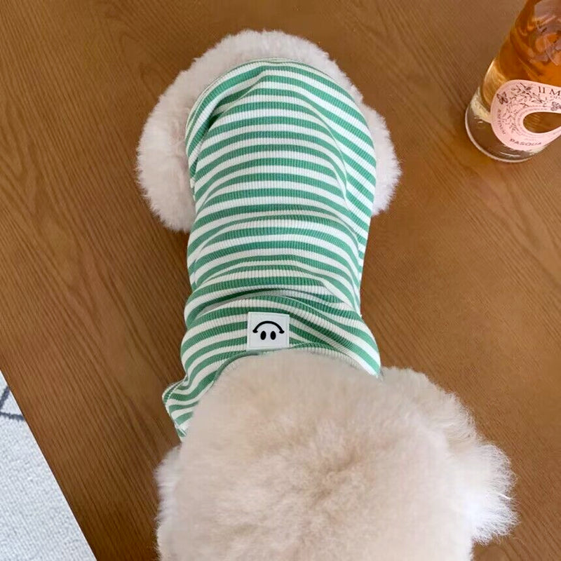 Smile Face Striped Two Legs Dog Clothes