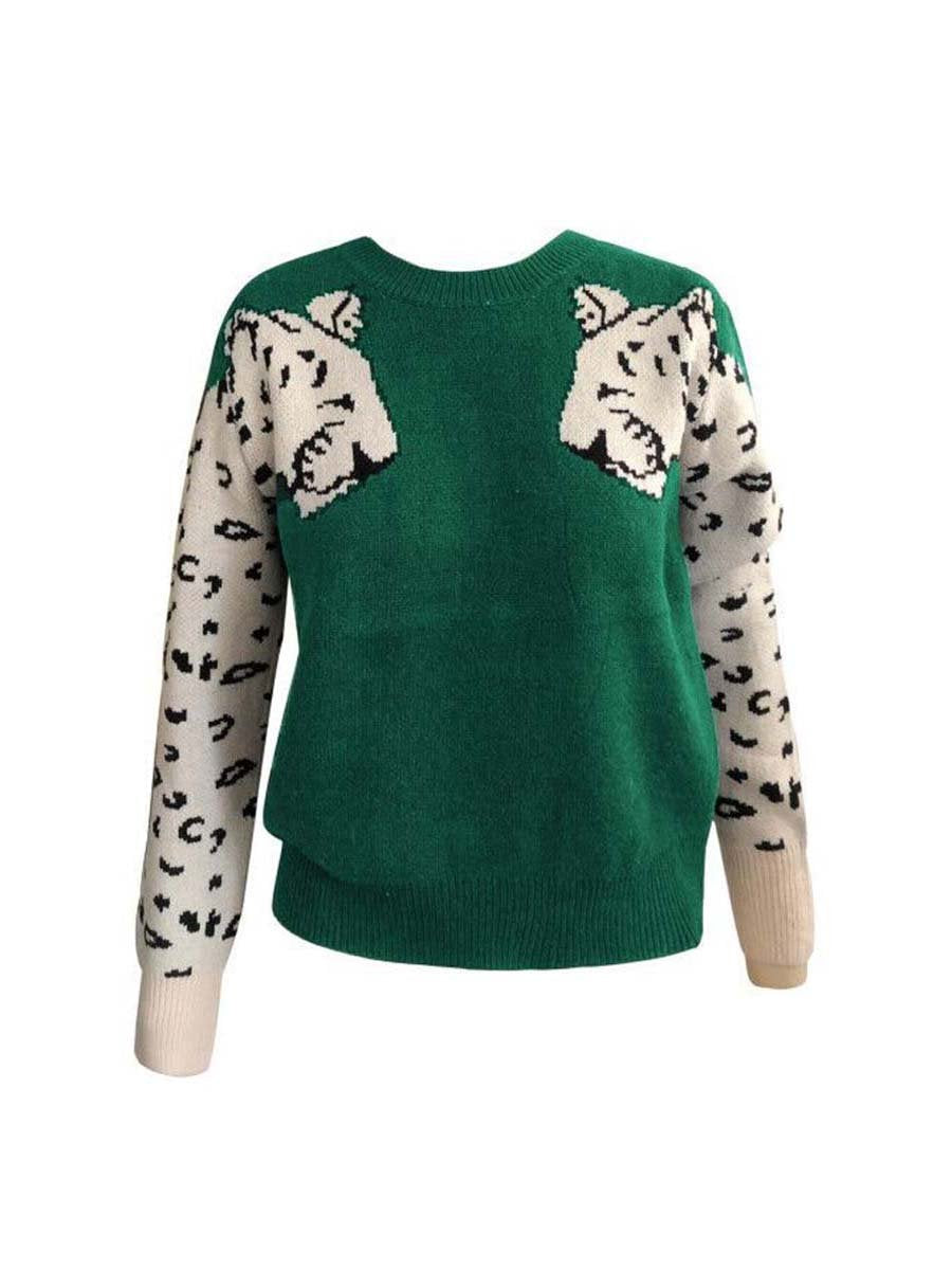 Snow Leopard Knit Sweater