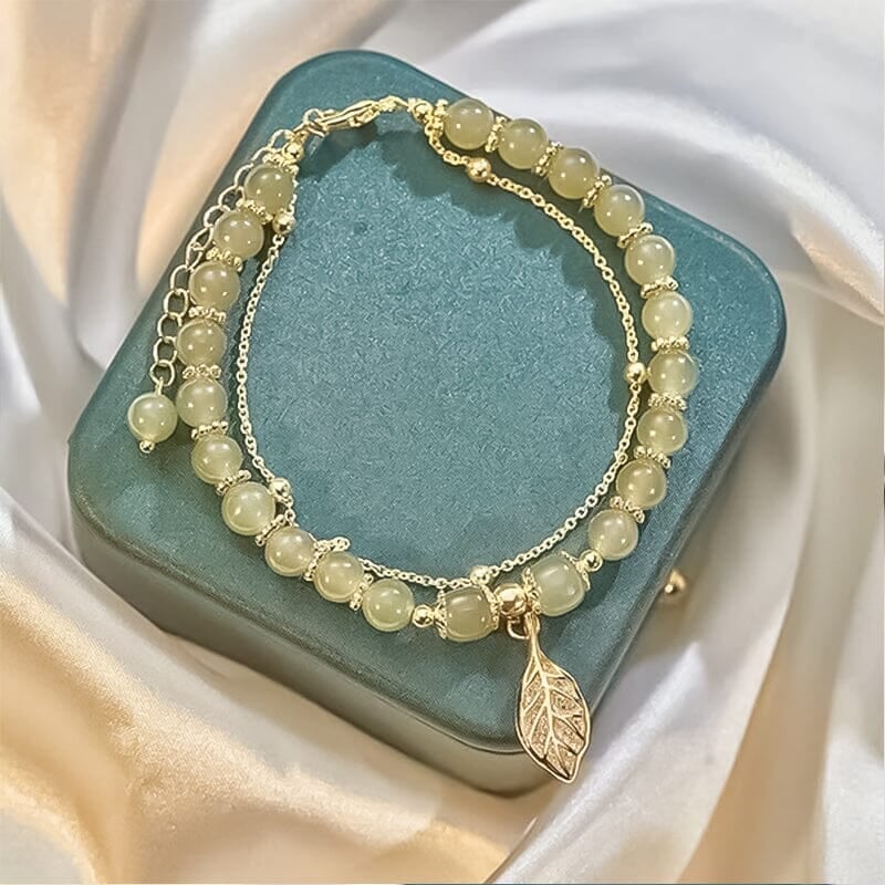 🔥 BIG SALE - 49% OFF🔥🔥Hetian Jade Gold Leaf Bracelet