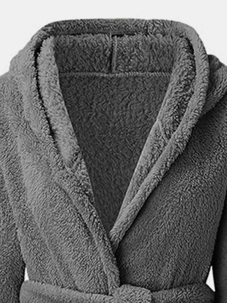 Soft Thermal Fleece Hooded Robe