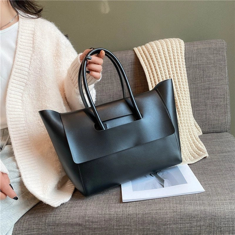 Women's Medium Pu Leather Solid Color Vintage Style Classic Style Square Flip Cover Tote Bag