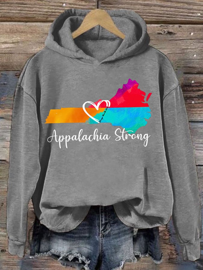 Retro Appalachia Strong Stronger Than The Storm Print Hoodie