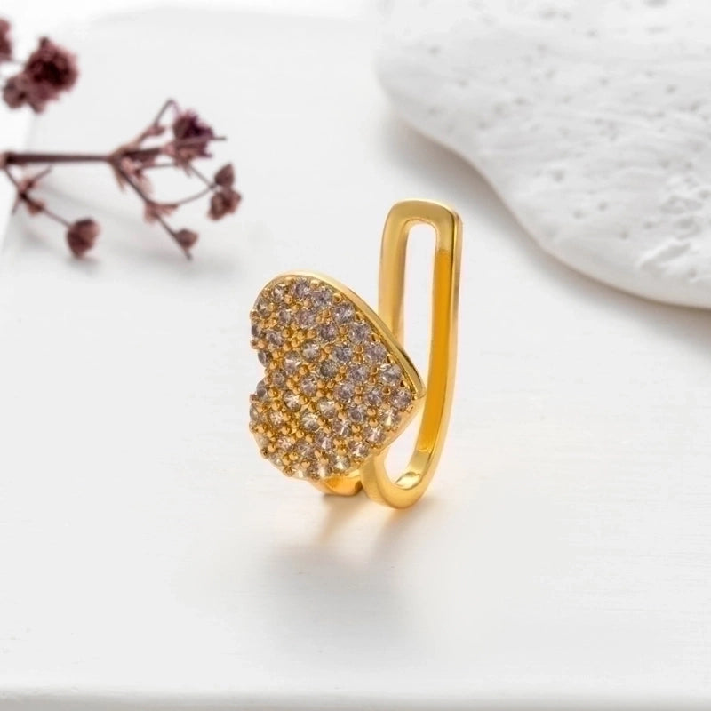 1 Piece Ear Cartilage Rings & Studs Cute Cool Style Geometric Heart Shape Copper Plating Inlay Zircon