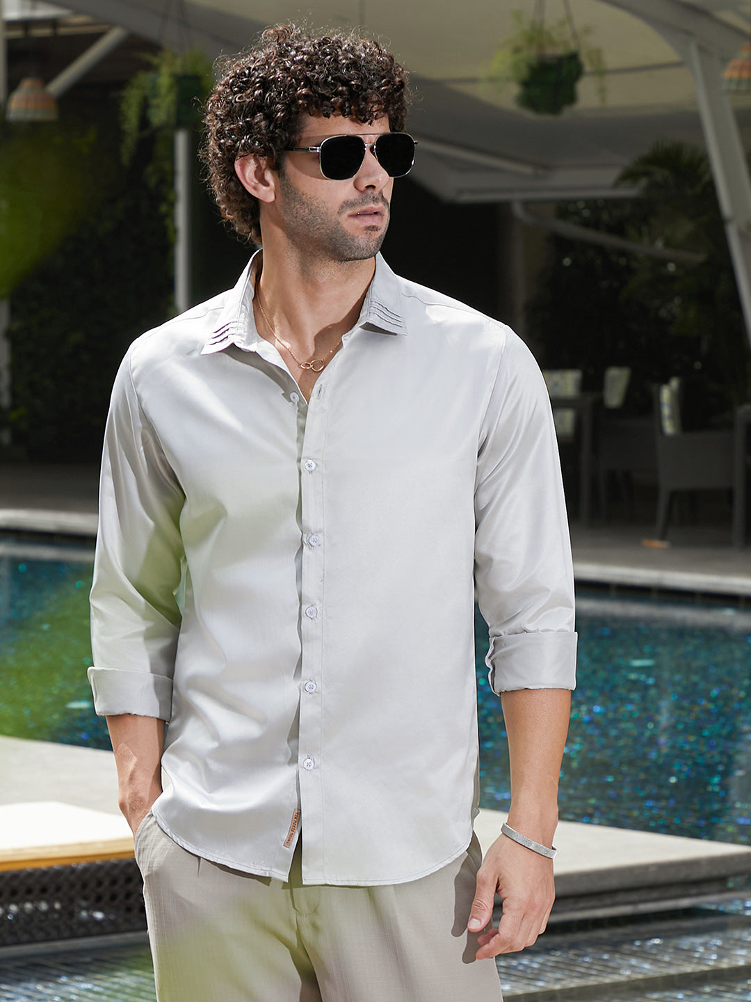 Pleated-Collar Shirt