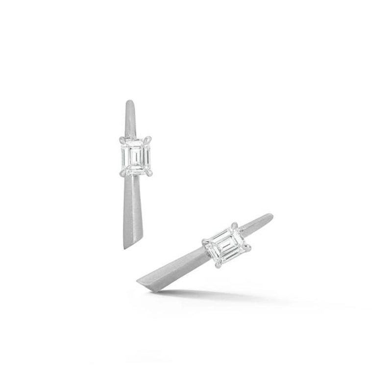 Minimalist Geometric Plating Inlay Copper Zircon Ear Studs
