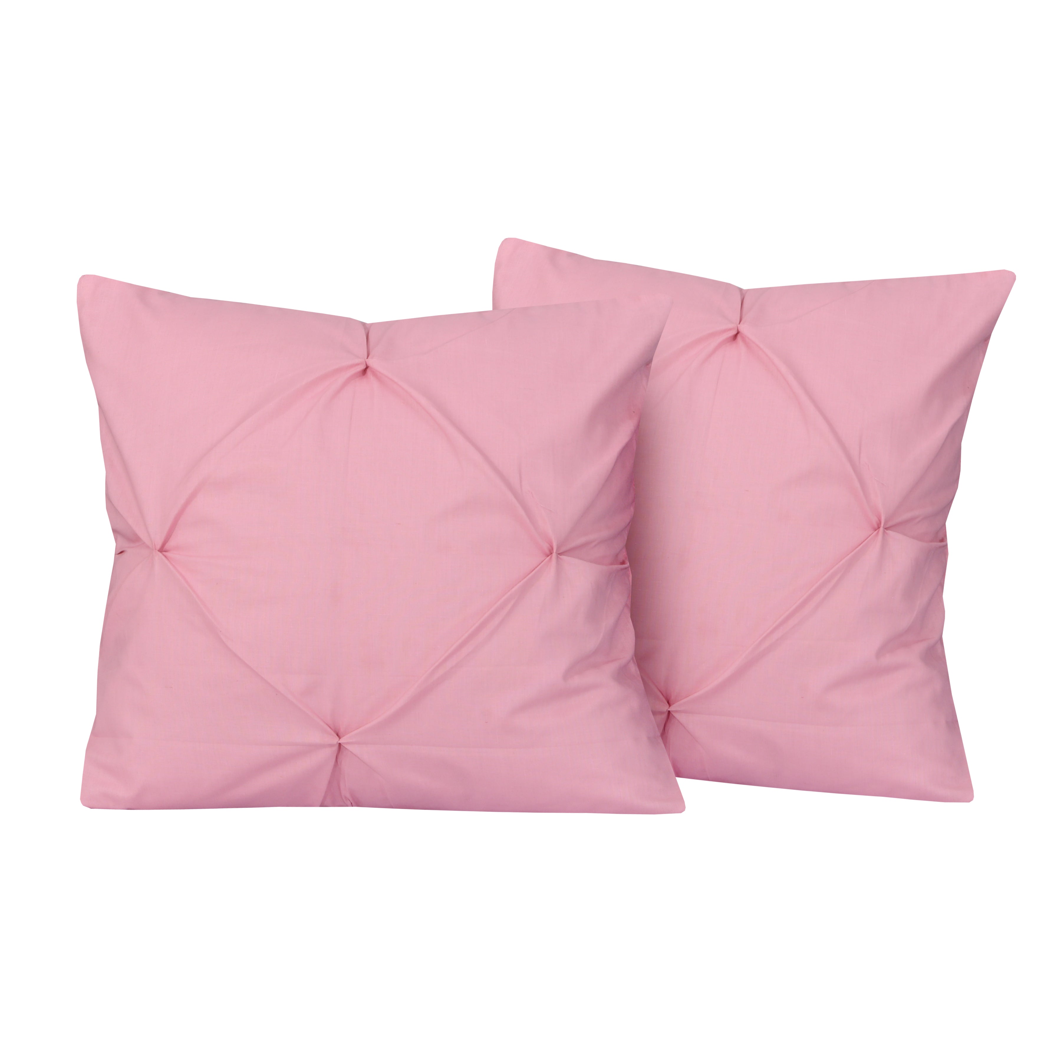 Pink Pin Tuck-Cushion Covers Pack of Two