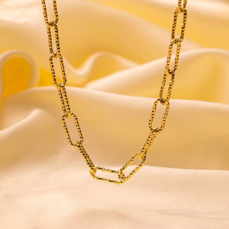 Hip-Hop Retro Solid Color Titanium Steel Plating Jewelry Set