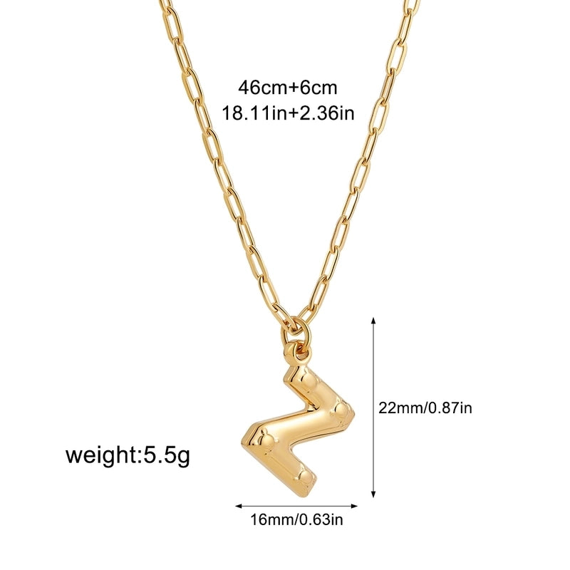 Preppy Style Solid Color Shiny Letter 304 Stainless Steel Pendant Necklace