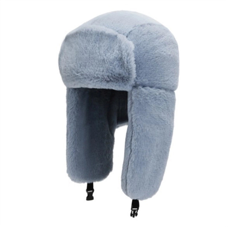 Winter Fleece-lined Men's And Women's Ear Protection Lei Feng Hat Rabbit Fur Windproof Cold-proof Fashion Outdoor Riding Lei Feng Hat