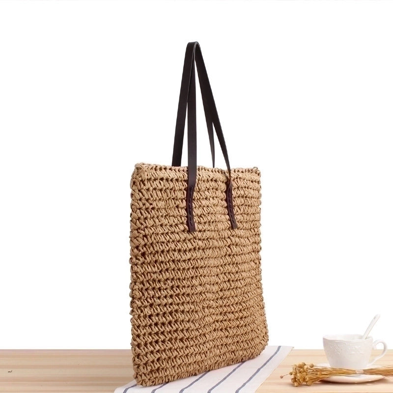 Women's Large Spring&summer Cotton Rope Basic Straw Bag