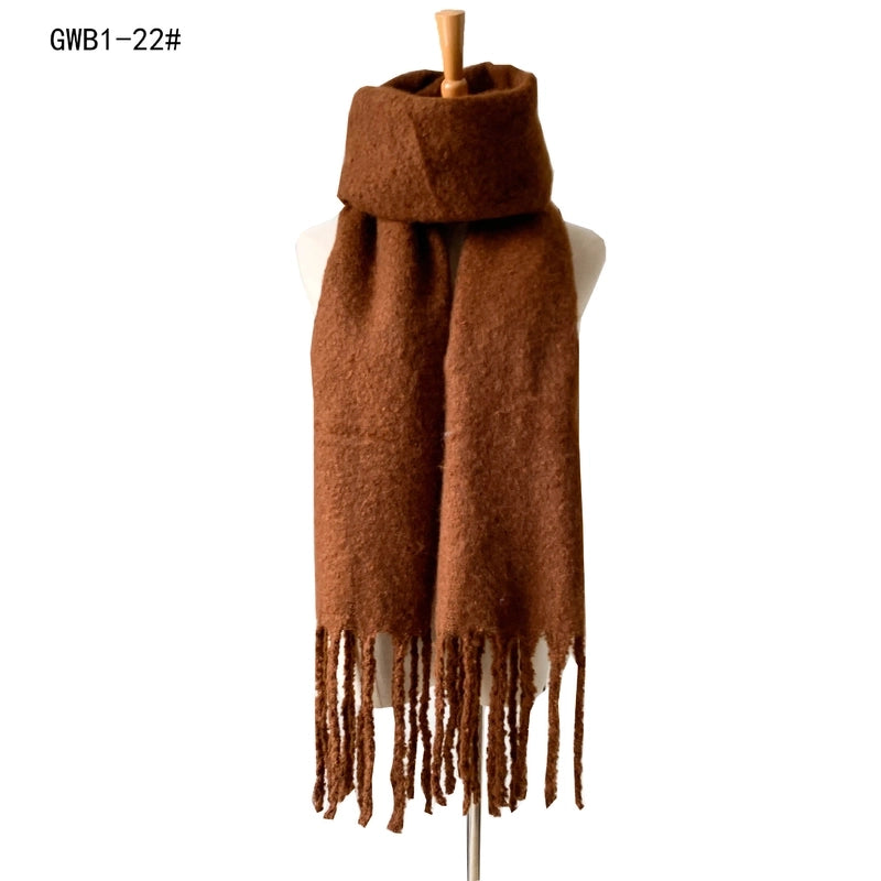 Women's Vintage Style Solid Color Polyester Scarf