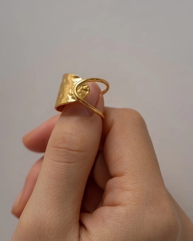 Retro Geometric 304 Stainless Steel Plating Open Ring