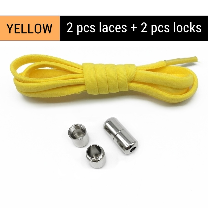 Gptsolvy New Circular Elastic Shoe laces No Tie Shoelaces Metal Lock Lazy Laces for Kids and Adult One size fits all shoes