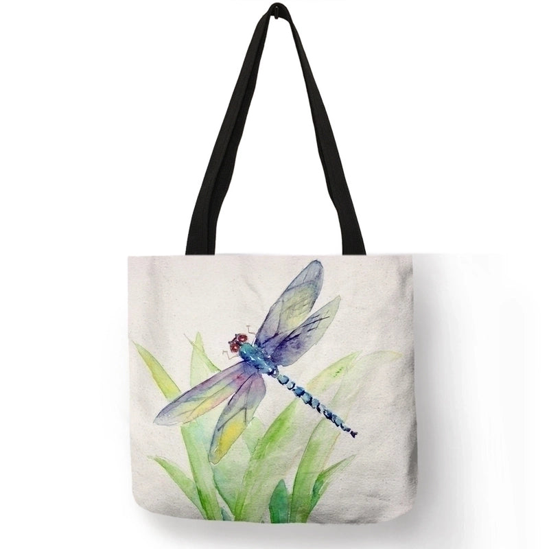 3 Pieces Women's Medium Polyester Bird Basic Square Open Shopping Bags