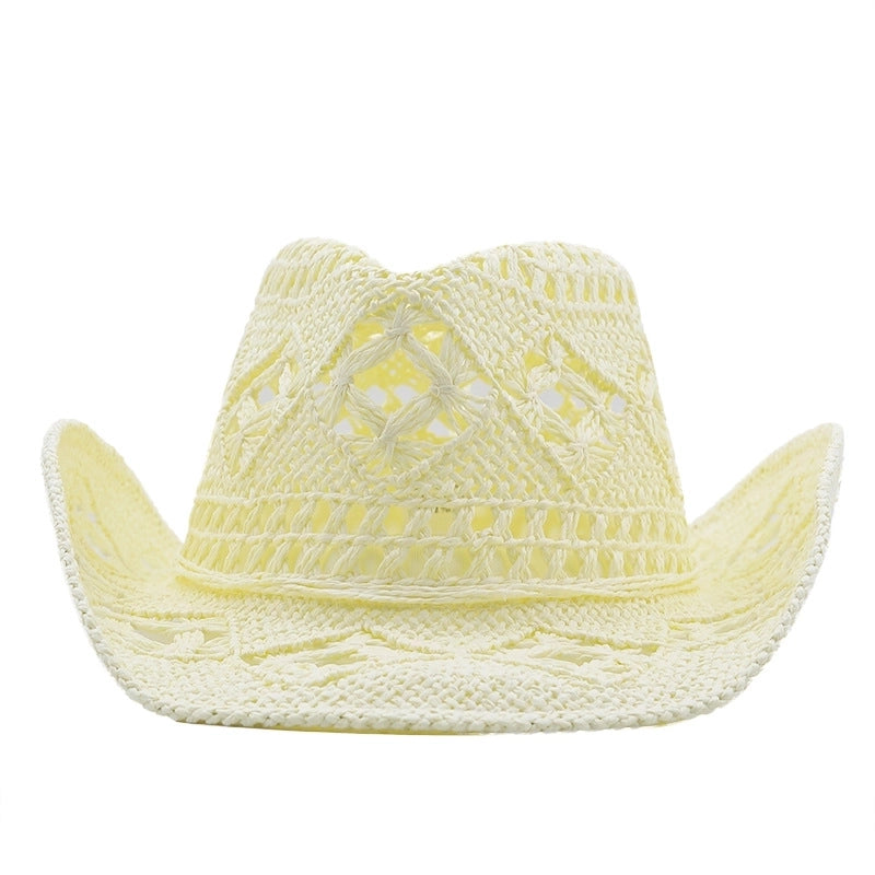 Women's Basic Solid Color Wide Eaves Straw Hat