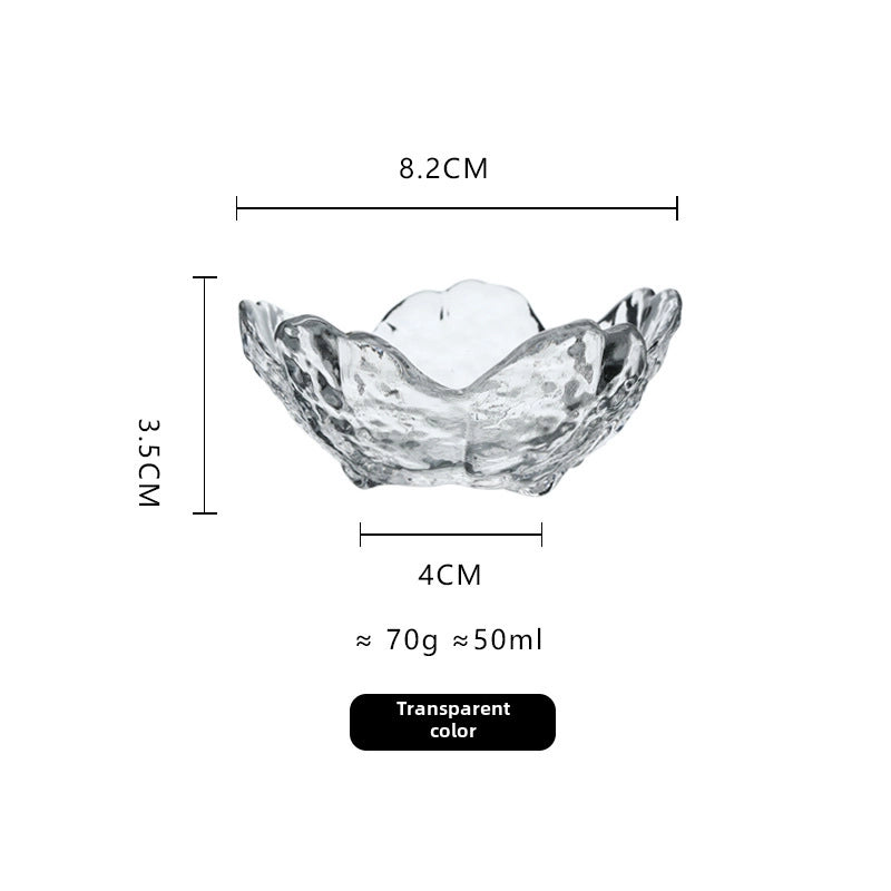 Cherry Blossom Dish Glass Flavor Dish Pink Petal Dish Seasoning Dish Small Dish Mini Bowl Dip Dish