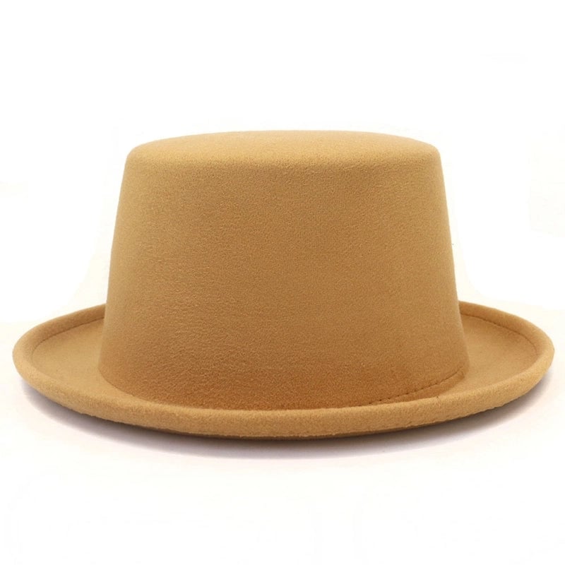 Autumn And Winter New Gentleman Hat Men's Black Felt Top Hat Stage Performance Catwalk Show Magician High Top Woolen Hat