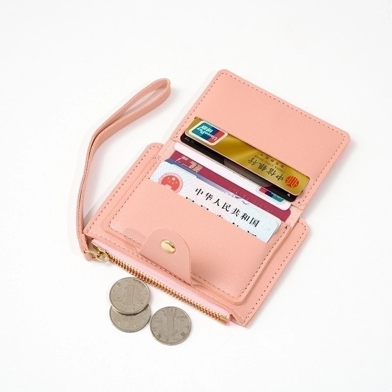 Women's Solid Color Pu Leather Zipper Wallets