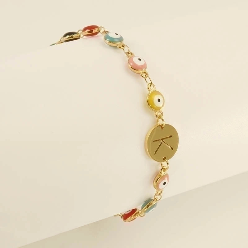 Titanium Steel Gold Plated Minimalist Classic Style Letter Plating Bracelets