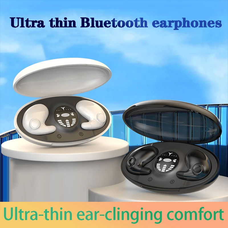 New Ultra-Thin Sleeping Headphones Wireless Bluetooth Headset Invisible Sports Earbuds Noise Reduction Earphones IPX7 Waterproof