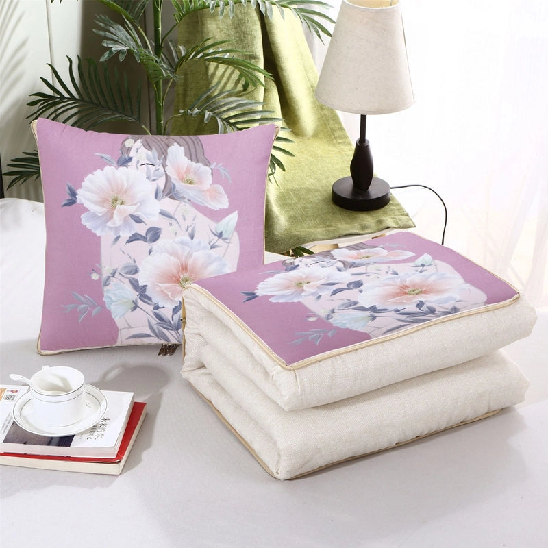 Pillow Quilt Dual-use Two-in-one Four-season Universal Car Thin Cushion Sleeping Blanket Activity Gift Printing
