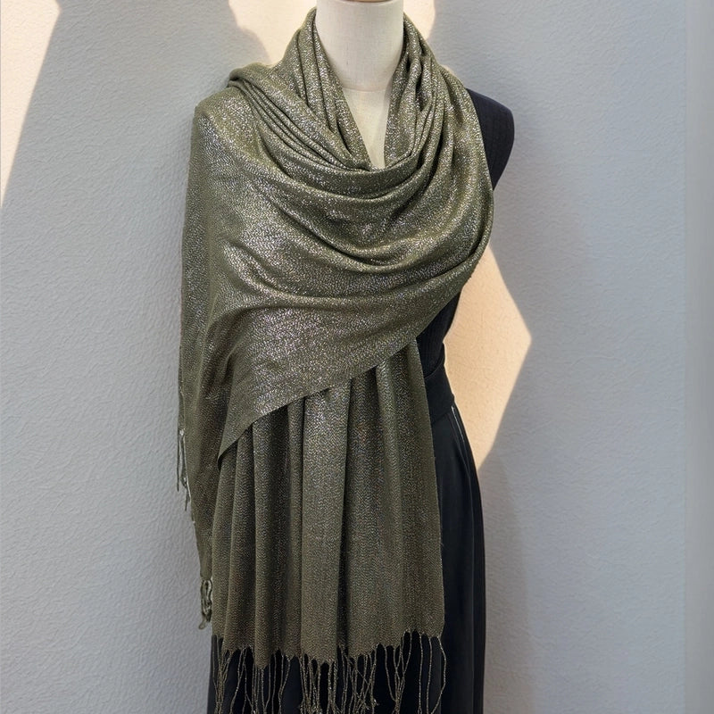 Exclusive For New Women's Shawl Autumn And Summer Women Tassel Silver Silk Ball Dinner Party Scarf