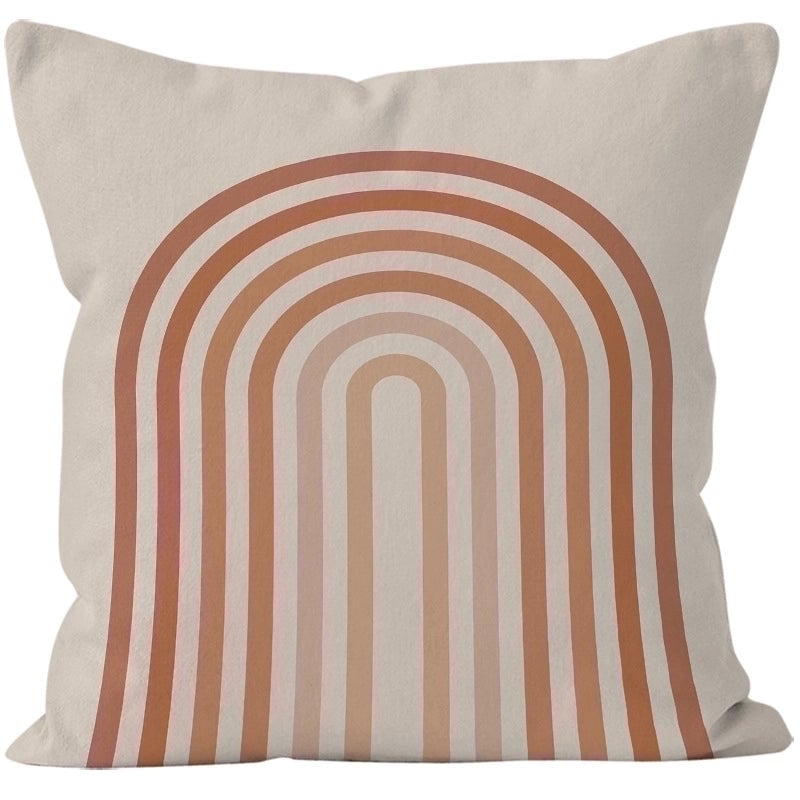 Preppy Style Minimalist Classic Style Color Block Super Short Velvet Pillow Cases