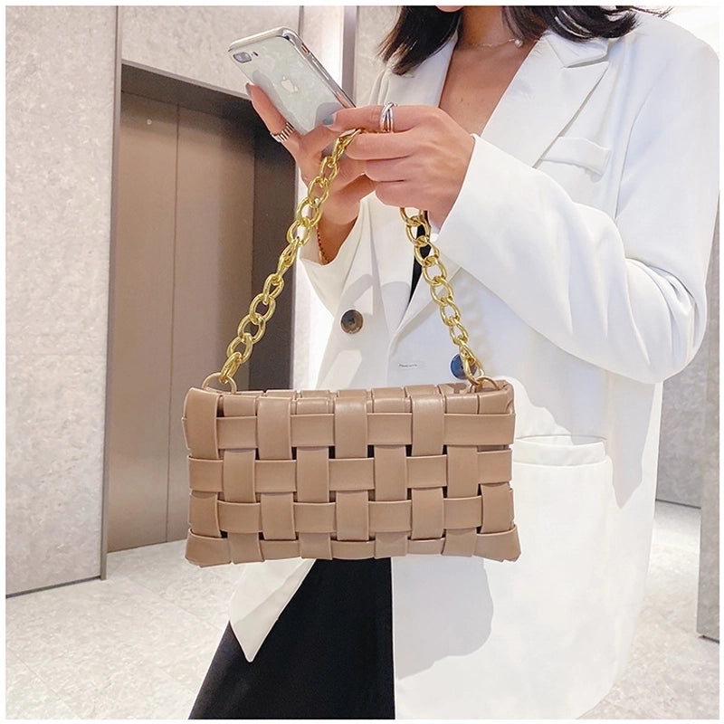 Single Shoulder Crossbody Woven Square Small Bag