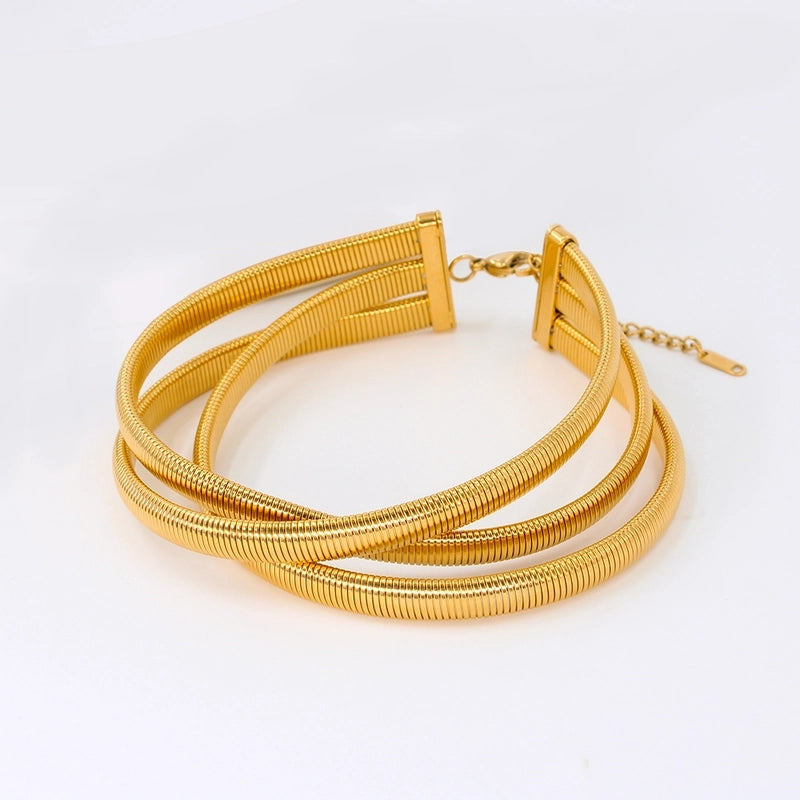 Hip-Hop Minimalist Commute Geometric 304 Stainless Steel 316 Stainless Steel  Zircon 18K Gold Plated Inlay Bracelets Earrings Necklace