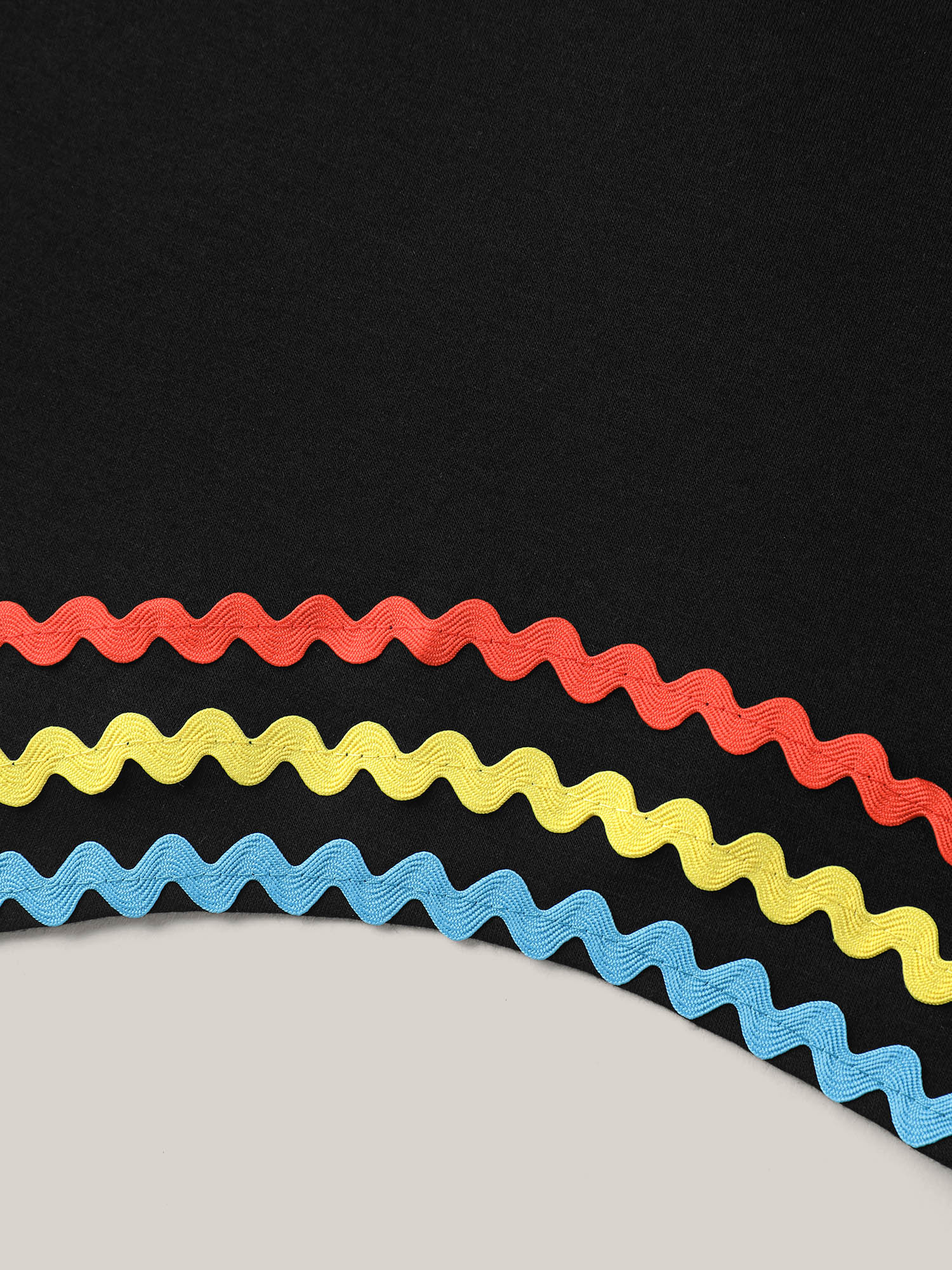 Multi-Color Webbed Crew Neck Plain T-Shirt