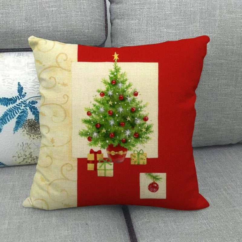 Christmas Casual Cartoon Linen Pillow Cases Couch & Sofa Decor