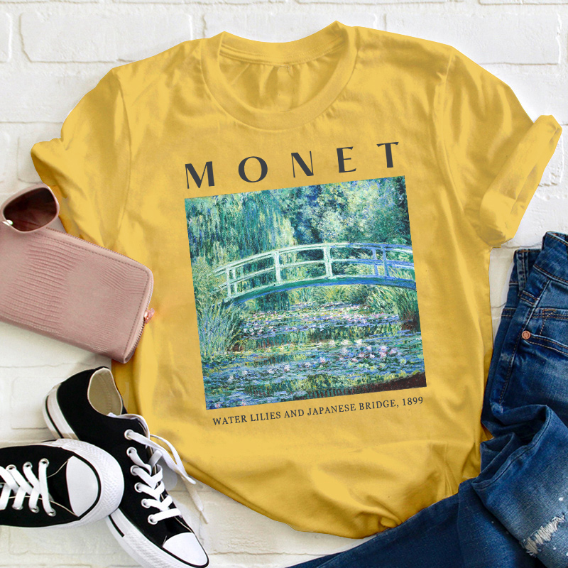 Monet Water Lilies And Japanese Bridge 1899 Teacher T-Shirt