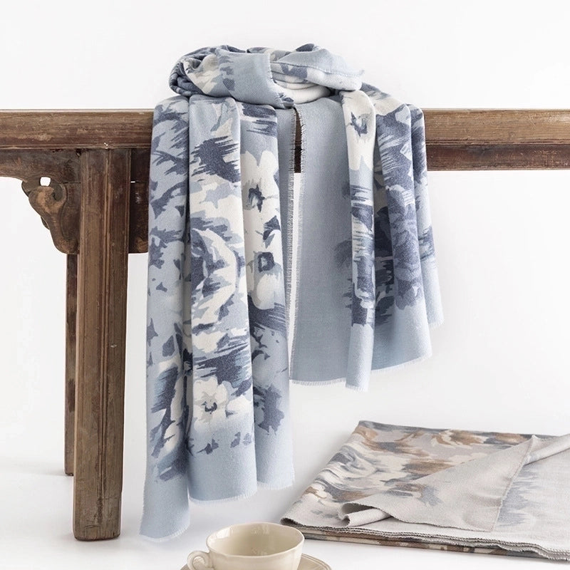 Women's Elegant Flower Polyester Scarf