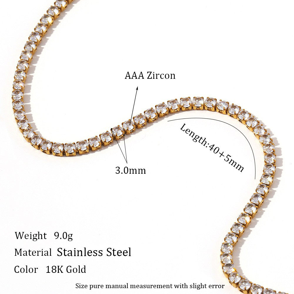 Fashion Stripe Geometric Stainless Steel 18K Gold Plated Necklaces