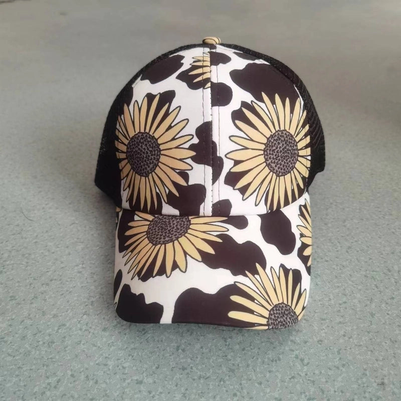 Unisex Casual Minimalist Stripe Lattice Flower Curved Eaves Baseball Cap