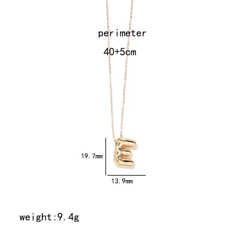 IG Style Minimalist Letter Stainless Steel Copper Polishing Plating Pendant Necklace