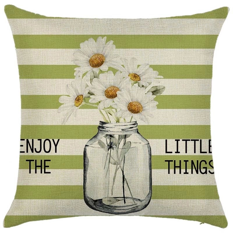 Pastoral Plant Flower Linen Pillow Cases