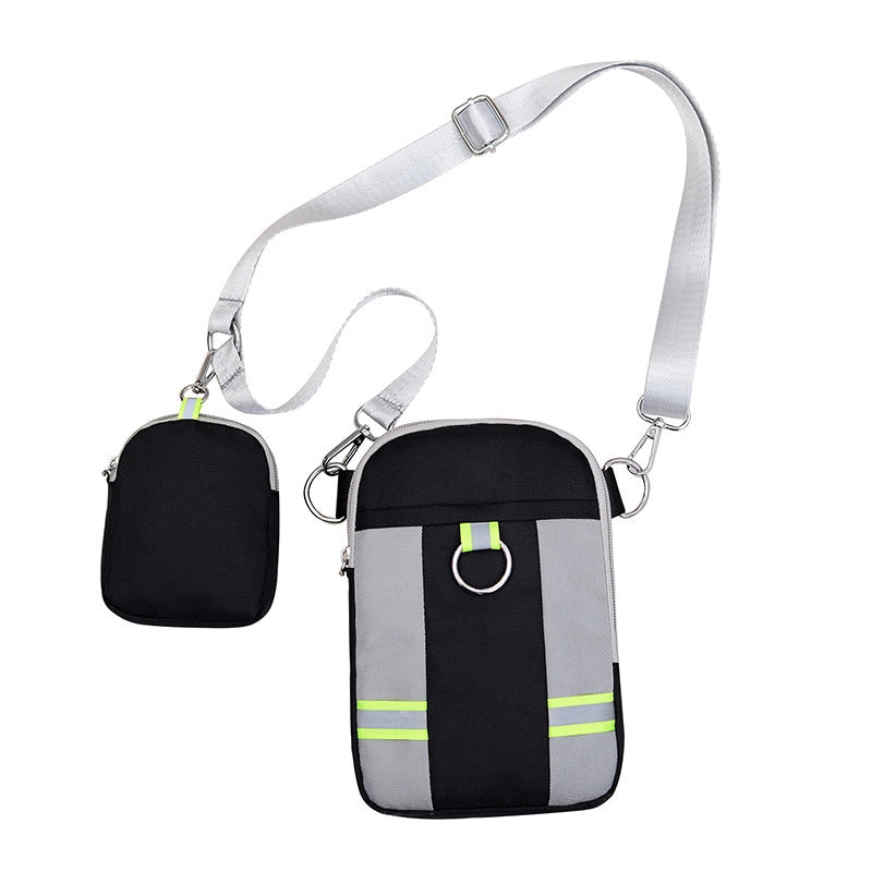 Women's Nylon Splicing Classic Style Square Zipper Phone Wallets