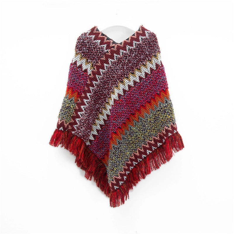 Unisex Streetwear Stripe Acrylic Tassel Shawl