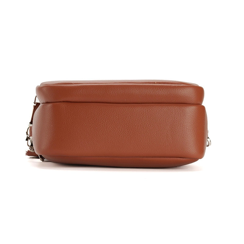 Women's Pu Leather Solid Color Basic Square Zipper Crossbody Bag
