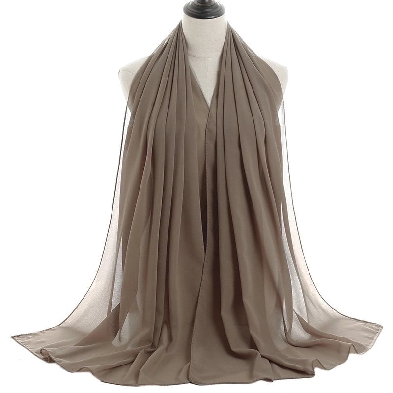 Women's Minimalist Solid Color Chiffon Cotton Linen Scarves