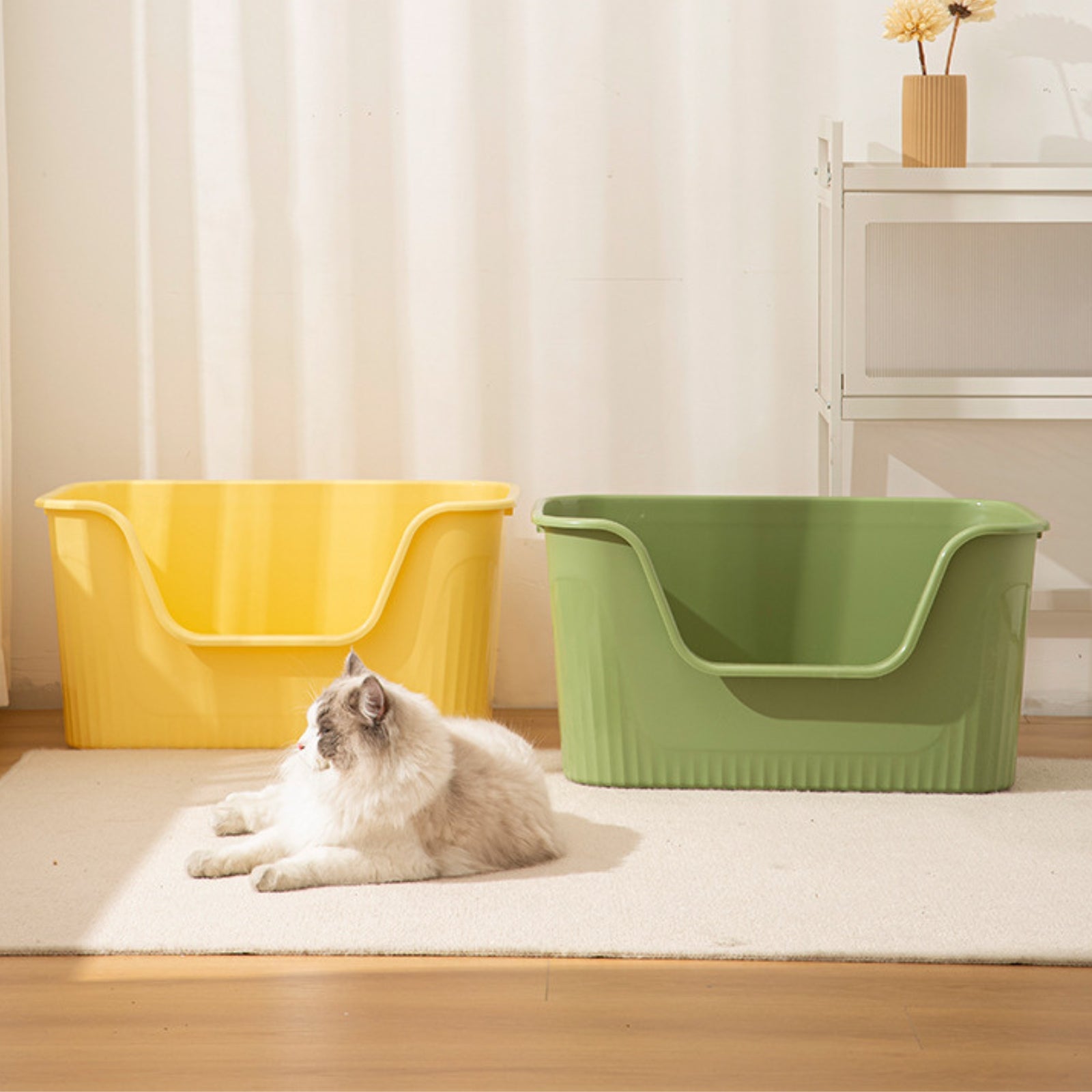 Extra-Large Open Splash-Proof Cat Litter Box