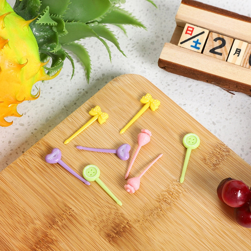 New Cartoon Fruit Fork  Mini Fruit Sign Hot Children Fruit Fork