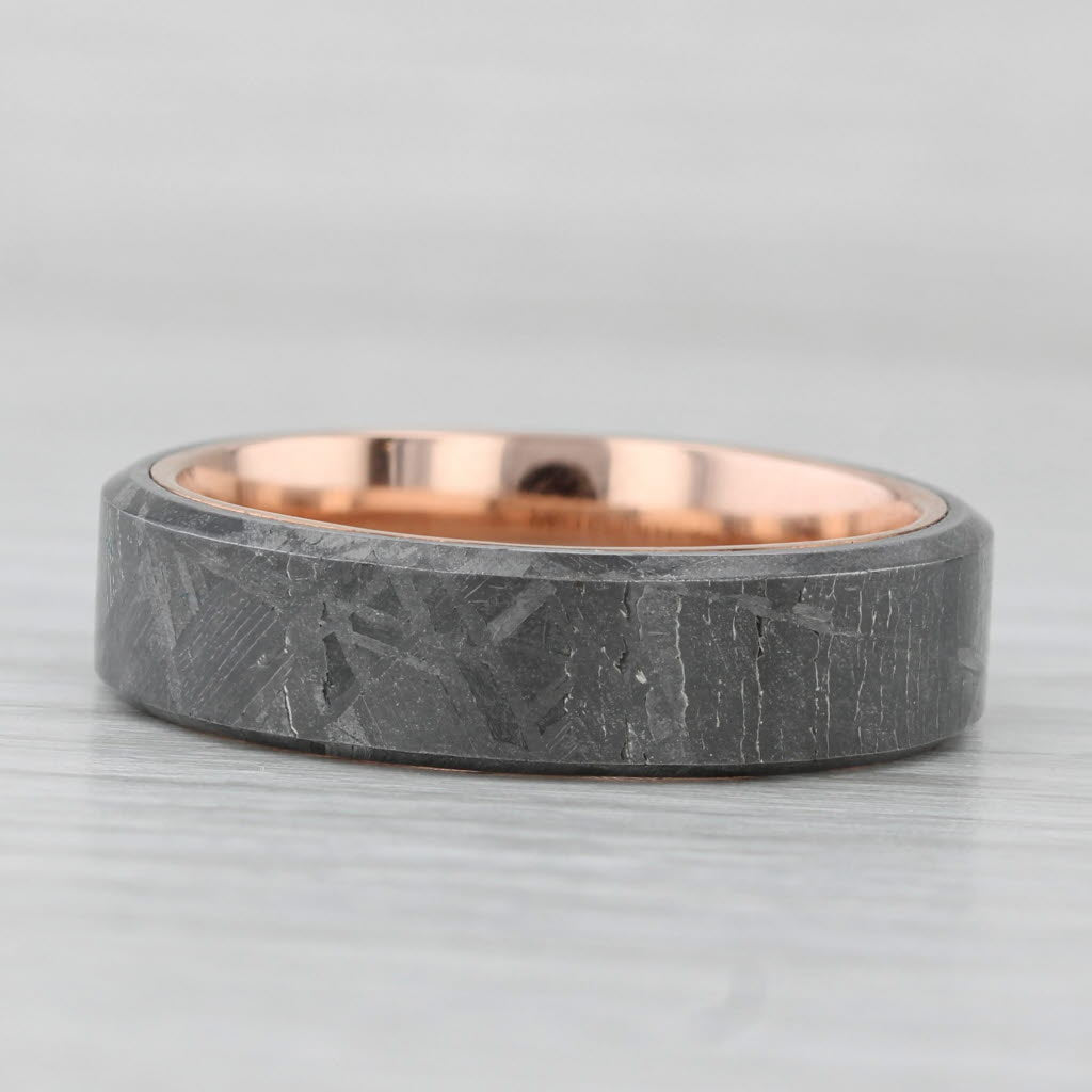 Brilliant Earth Tundra Meteorite Ring 14k Rose Gold Wedding Band Size 9.5 w/ Box