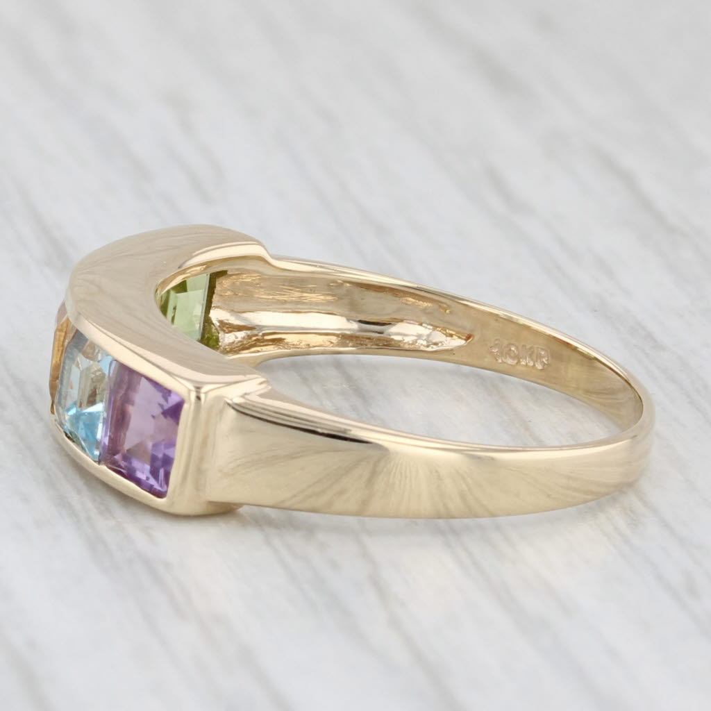 1.89ctw Gemstone Rainbow Ring 10k Yellow Gold Size 7.25 Stackable