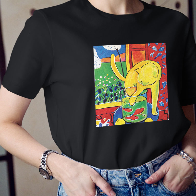 Cat With Red Fish Henri Matisse Painting Teacher T-Shirt