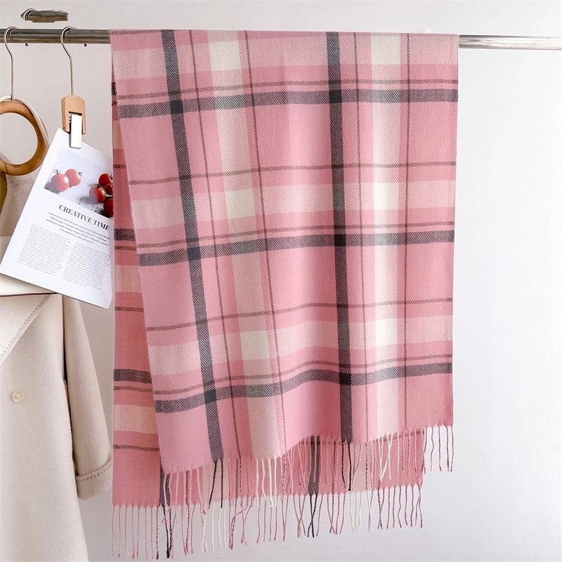 Unisex Business Basic Minimalist Tassel Imitation Cashmere Polyester Scarf