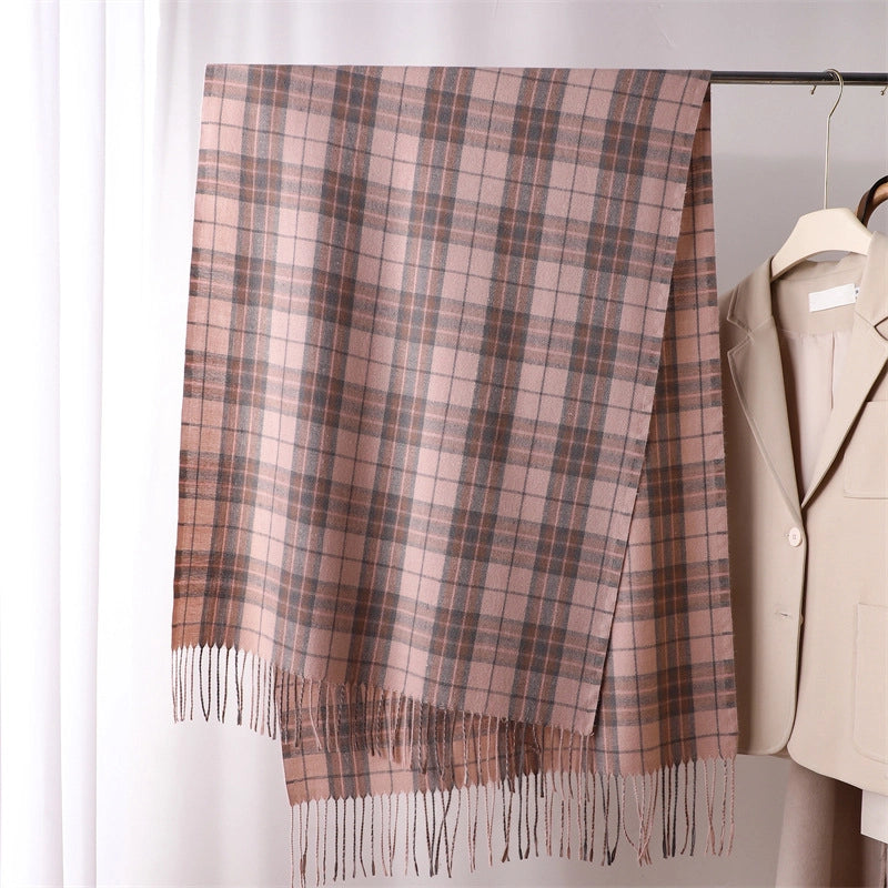 Unisex Casual Elegant Basic Lattice Polyester Scarf