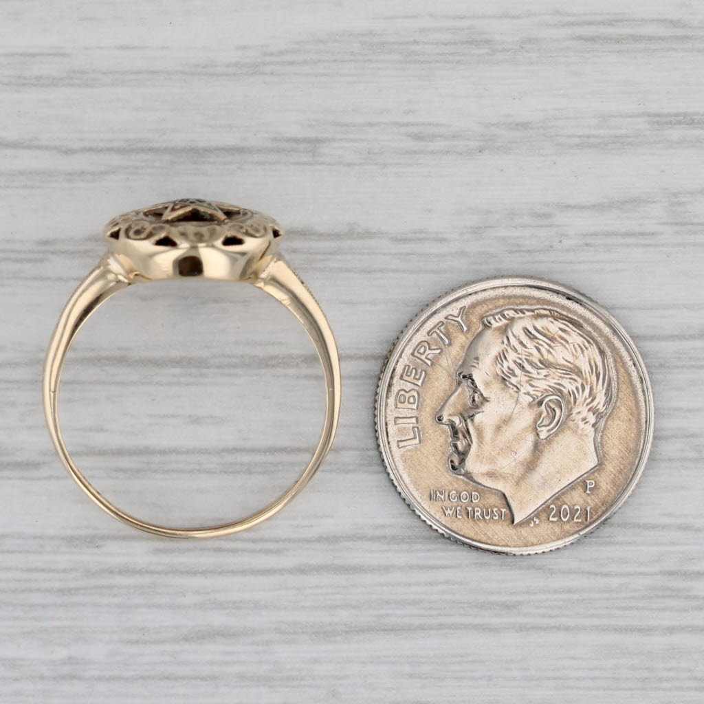 Vintage Order Eastern Star Ring 10k Gold Women's OES Masonic Signet Size 6.25