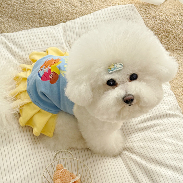 Cartoon Printed Color Block Dog Cat Vest/Dress